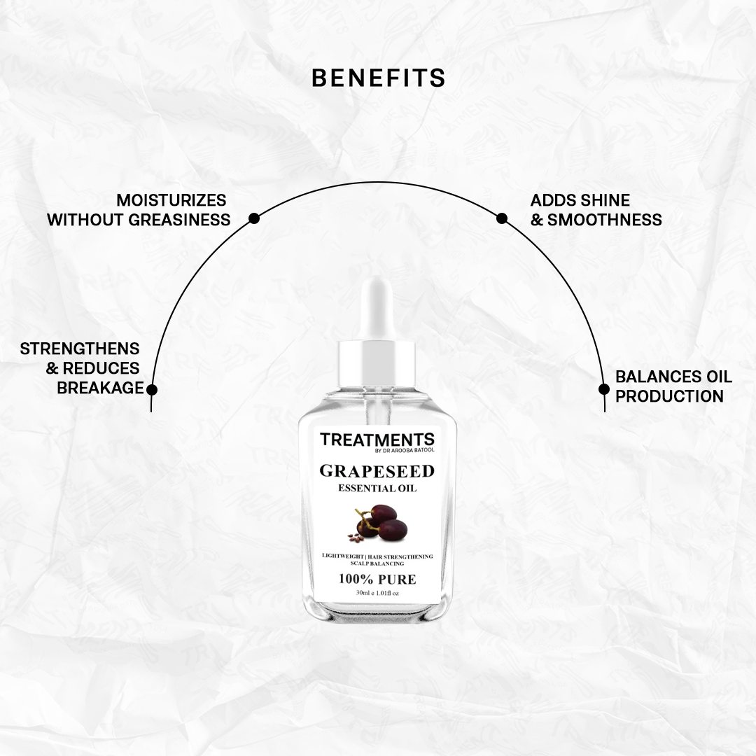 Grapeseed Essential Oil - Hair Strengthening Scalp Balancing