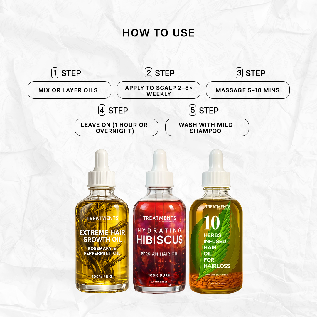 Nourishing Hair Trio Bundle: 3-Oil Bundle for Healthy, Vibrant Locks
