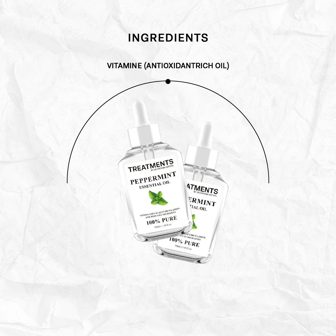 Peppermint Essential Oil - Stimulates scalp circulation and reduces migraines