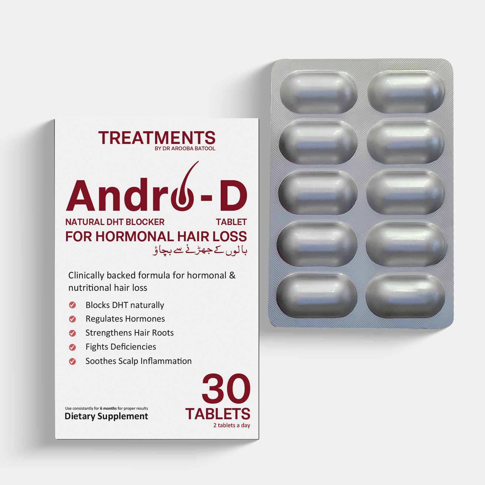 Andro-D - Natural DHT Blocker -- For Hormonal hair Loss