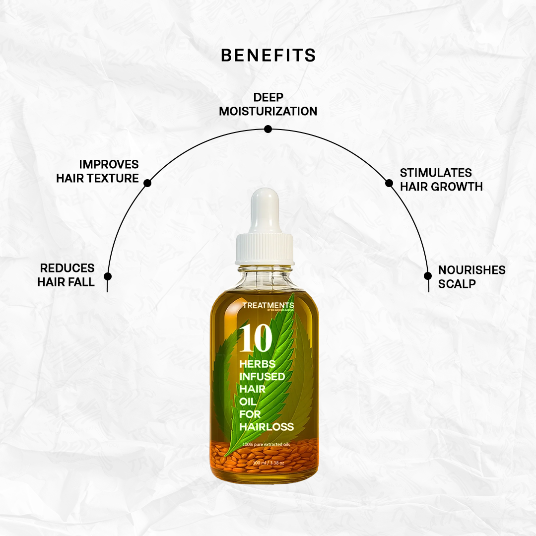 10 Herb Infused Hair Oil for Hair Loss and Nourishment