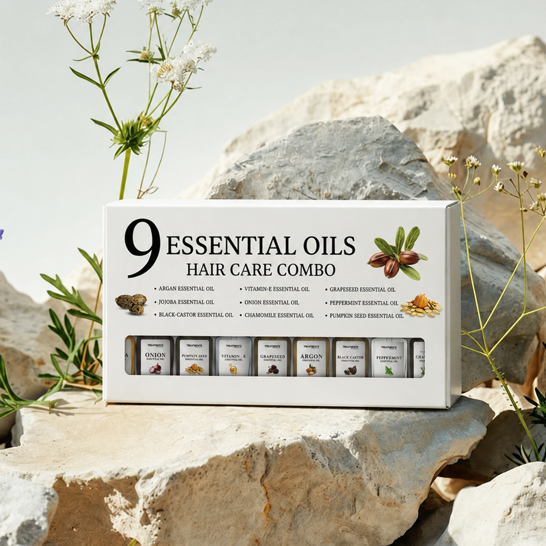 9 Essential Oil Hair Care Combo