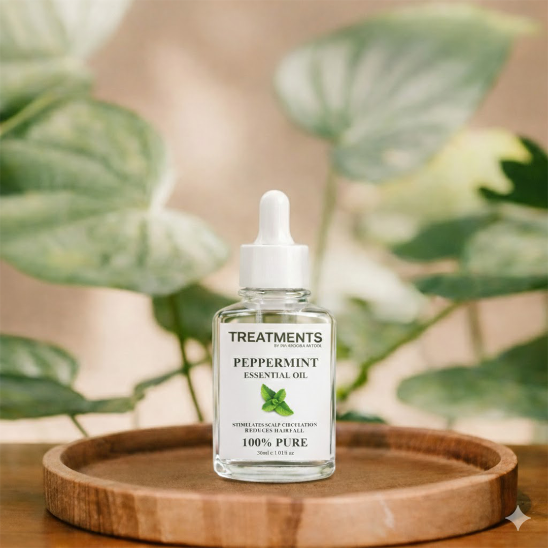 Peppermint Essential Oil - Stimulates scalp circulation  and reduces migraines