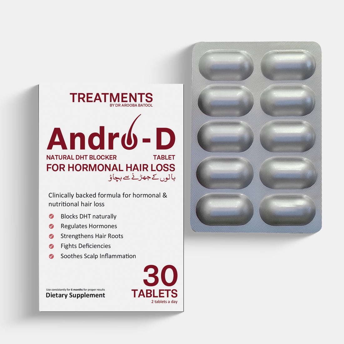 Andro-D - Natural DHT Blocker -- For Hormonal hair Loss