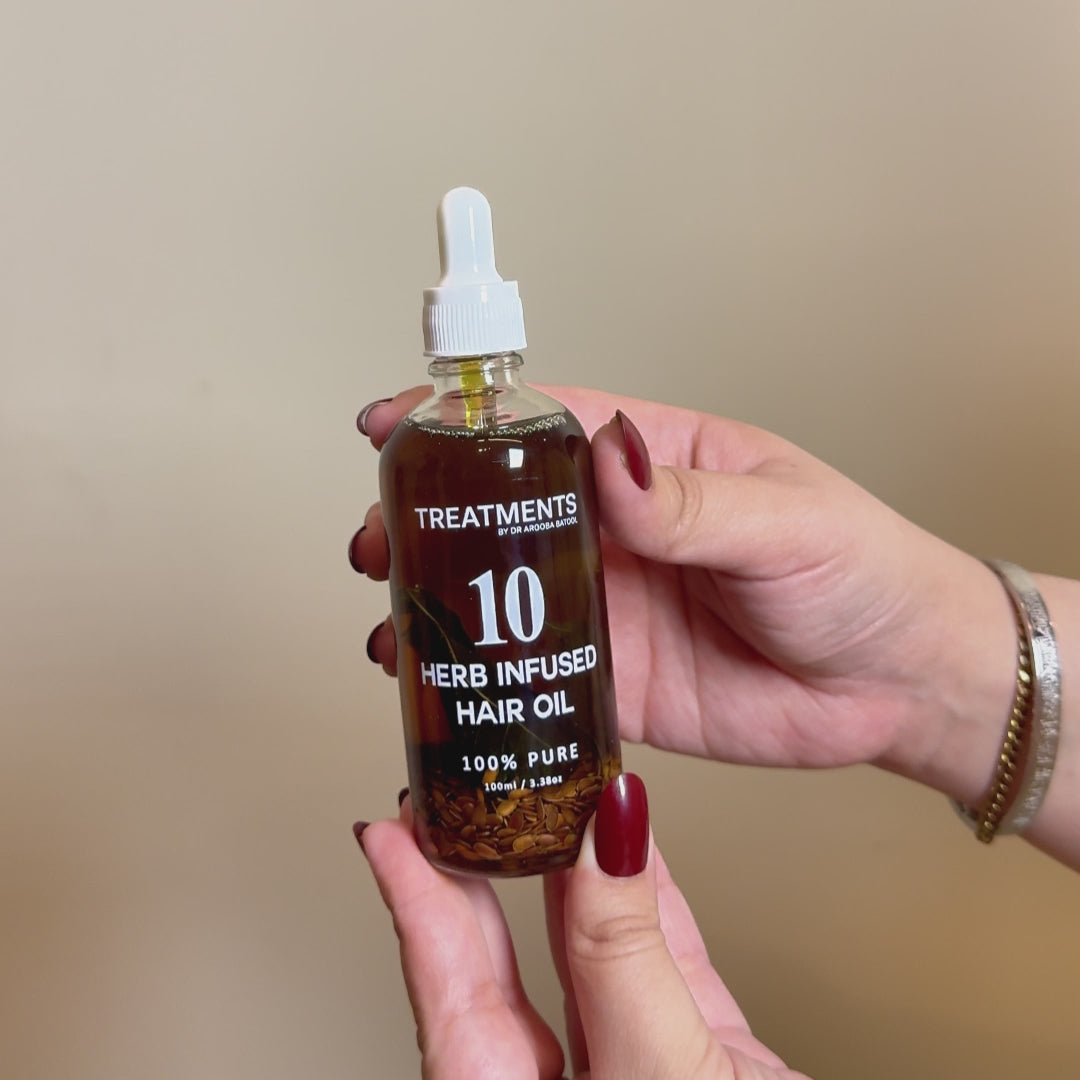 10 Herb Infused Hair Oil for Hair Loss and Nourishment